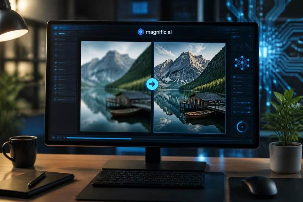 magnific ai : améliorez et agrandissez vos images avec notre outil puissant d'intelligence artificielle, pour des résultats nets et de haute qualité en un clic.