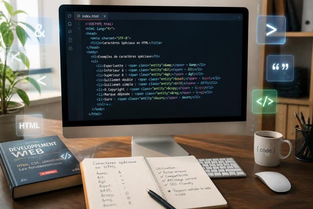 découvrez les codes des caractères spéciaux en html et apprenez à les utiliser efficacement dans vos pages web pour un contenu clair et professionnel.