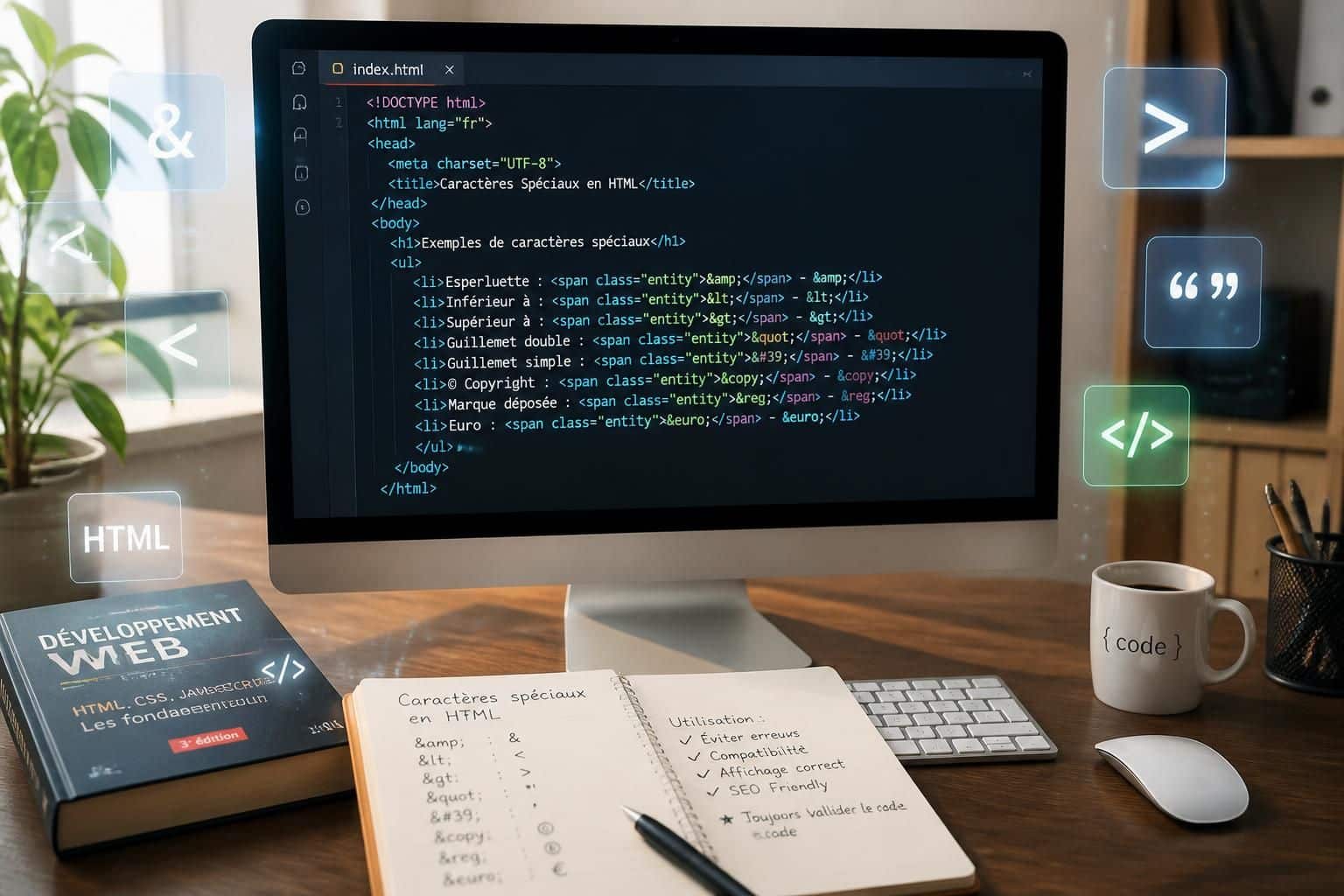 découvrez les codes des caractères spéciaux en html et apprenez à les utiliser efficacement dans vos pages web pour un contenu clair et professionnel.